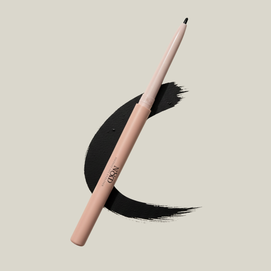N8KD Infinite Gel Eyeliner in Black with a 2 mm precision tip, featuring a smooth gel formula that delivers bold pigment with smudge-proof, water-resistant wear.